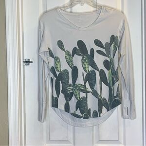 Lululemon Weekend Long Sleeve White / Prickly Pear Multi Size 6